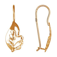 Золотые серьги-продевки с алмазной гранью 