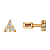 Серьги-пусеты из золота с фианитами 17160