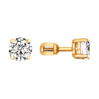 Серьги-пусеты из золота с яркими Swarovski Zirconia, великолепие для каждого дня 17105