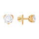 Золотые серьги-пусеты со Swarovski Zirconia 