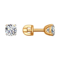 Серьги-пусеты из золота со Swarovski Zirconia