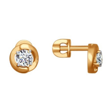 Серьги-пусеты из золота со Swarovski Zirconia