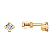 Серьги-пусеты из золота со Swarovski Zirconia