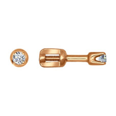 Серьги-пусеты из золота со swarovski zirconia