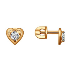 Серьги-пусеты из золота со Swarovski Zirconia