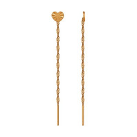 Серьги-цепочки из золота 17238 с ярким акцентом из натуральных камней