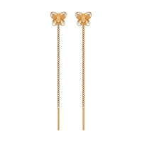 Золотые серьги-цепочки с алмазной гранью - Искрящиеся акценты для Вашего стиля