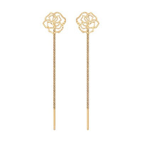 Серьги-цепочки из золота с алмазной гранью 17274