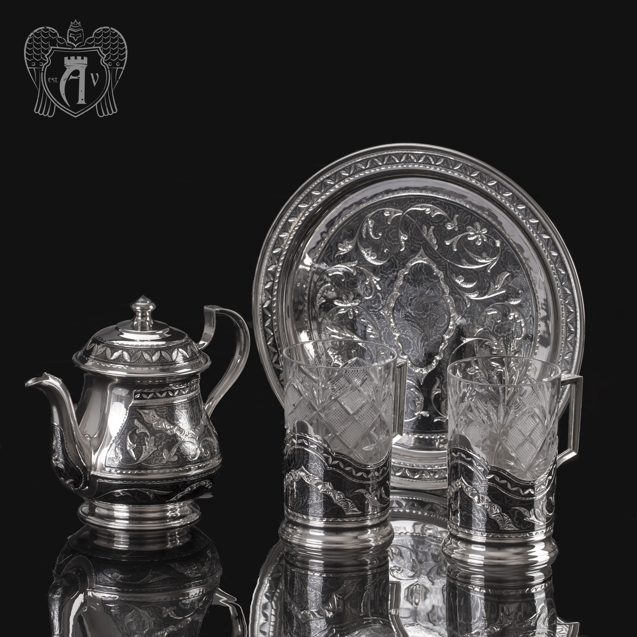 Набор чайный серебряный «Традиция»