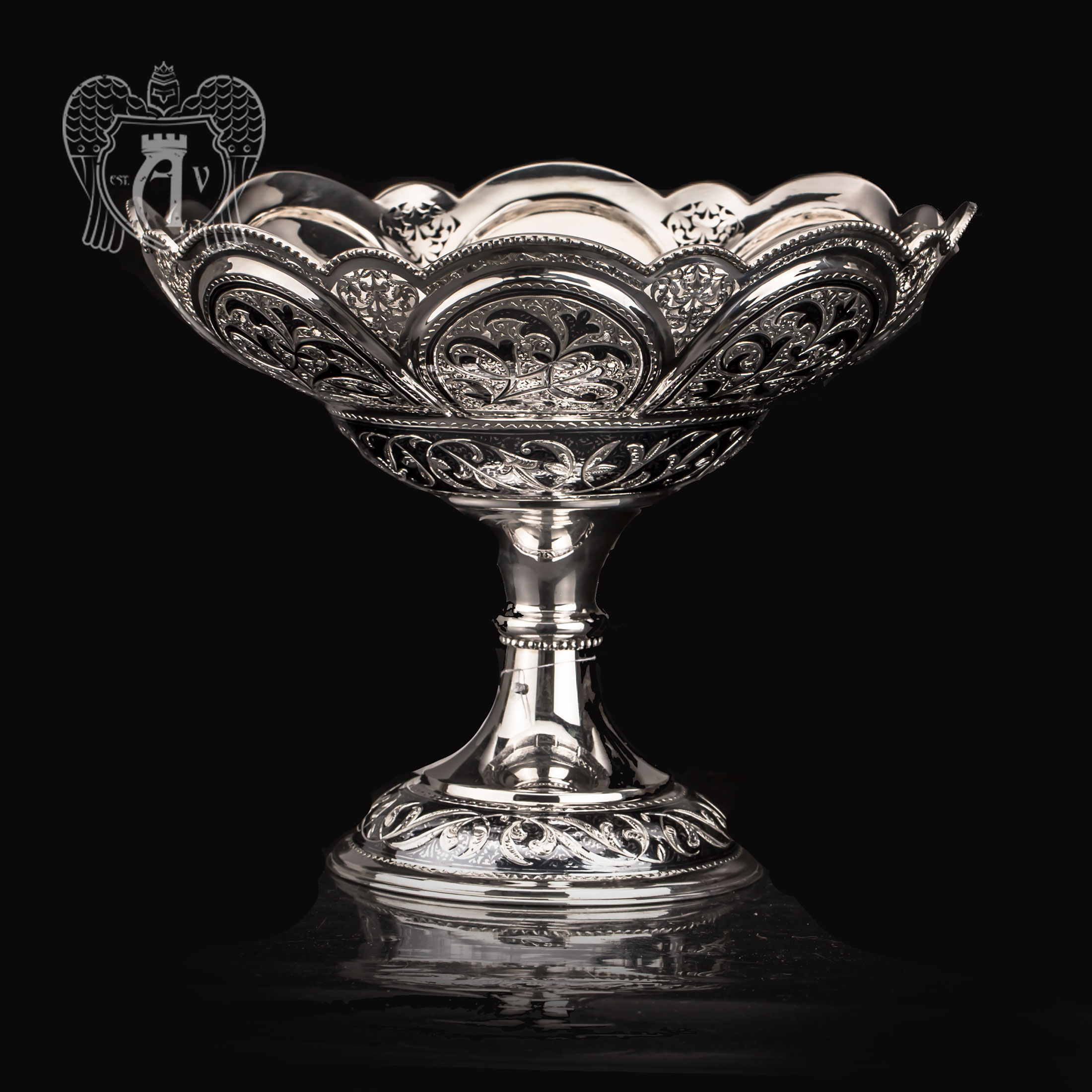 Серебряная ваза для фруктов «Маргарита» 
