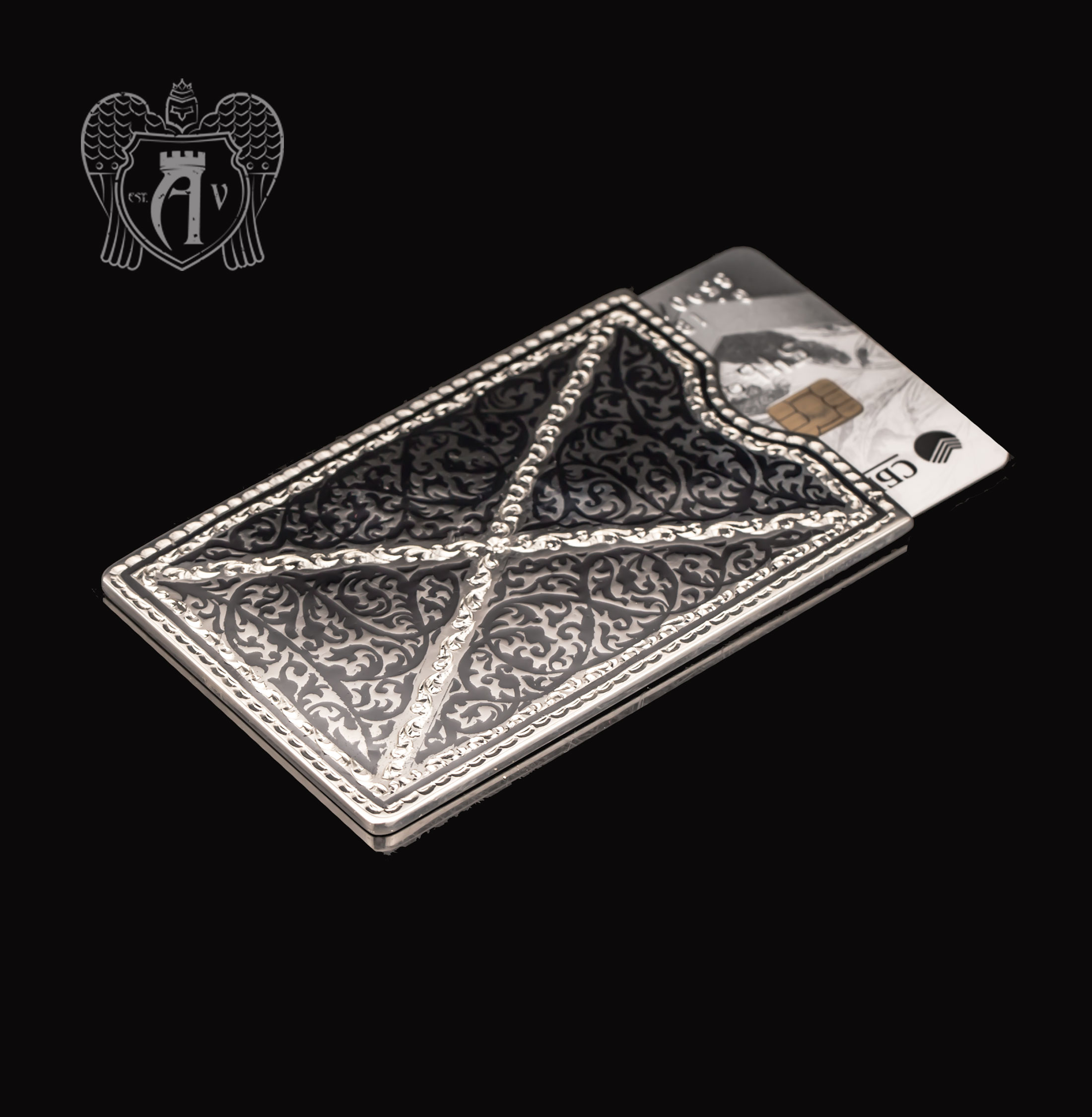 Чехол для банковских карт серебряный «Балин»